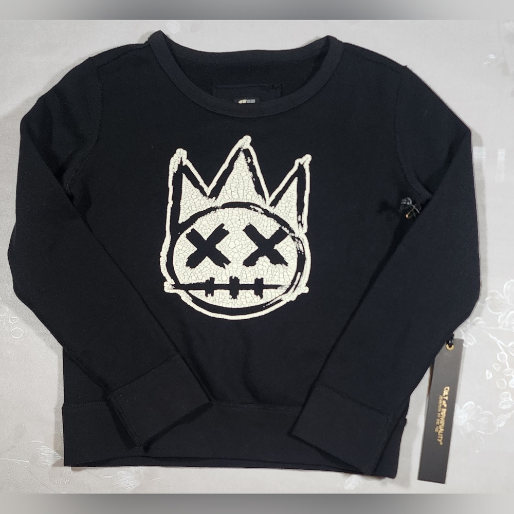 Cult Of Individuality Crew Neck Sweatshirt Shimuchan Kids Sz 6-7 Black Crackle